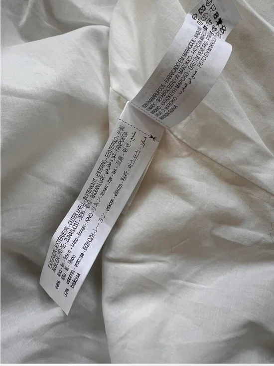 Zara Linen Blend Oversized Bomber Jacket in Cream - Size S - Picture 7 of 10